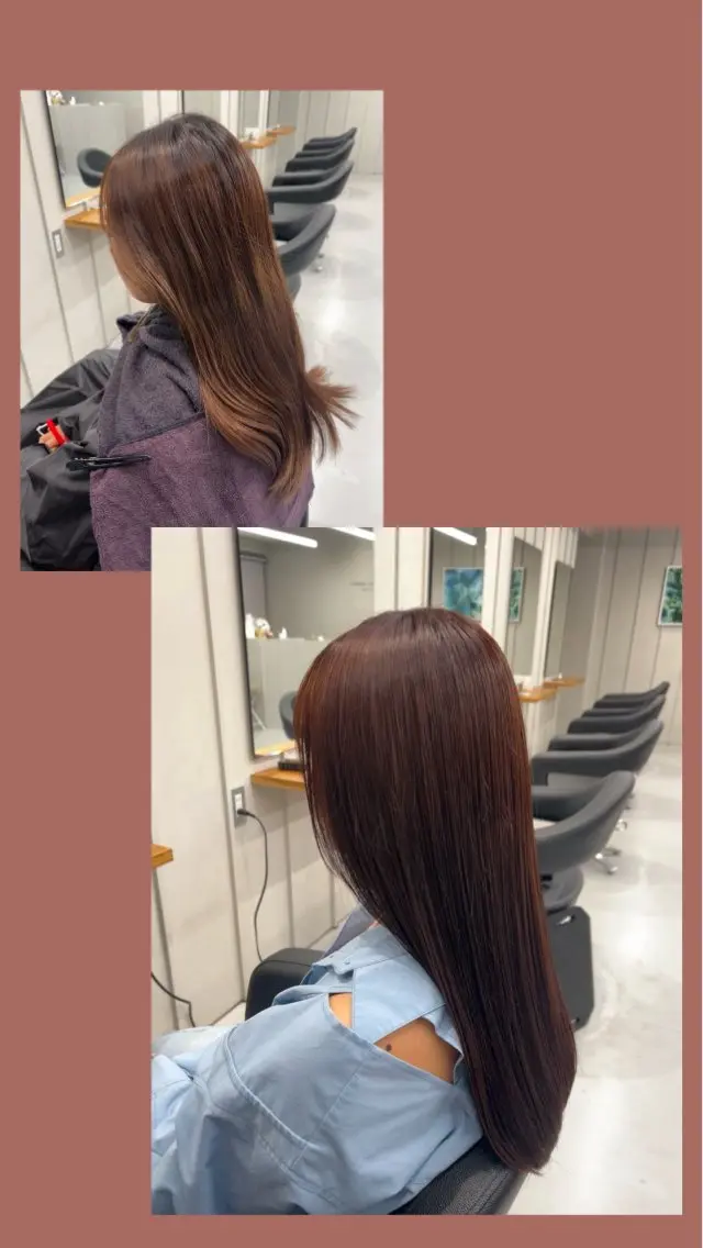 ロング カラー ブラウンカラー レッドカラー レッドブラウン 🤎💇🏻‍♀️✨ /万尋　マヒロのヘアスタイル