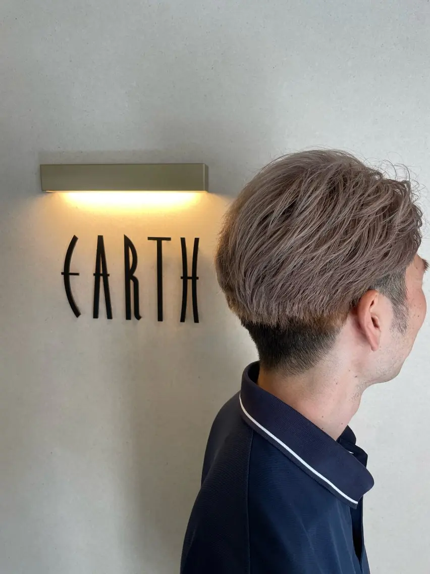 カラー メンズ ベージュカラー ミルクティーベージュ カット ヘアカラー トリートメント EARTH菊名店👾 ひらのすぐるのヘアスタイル