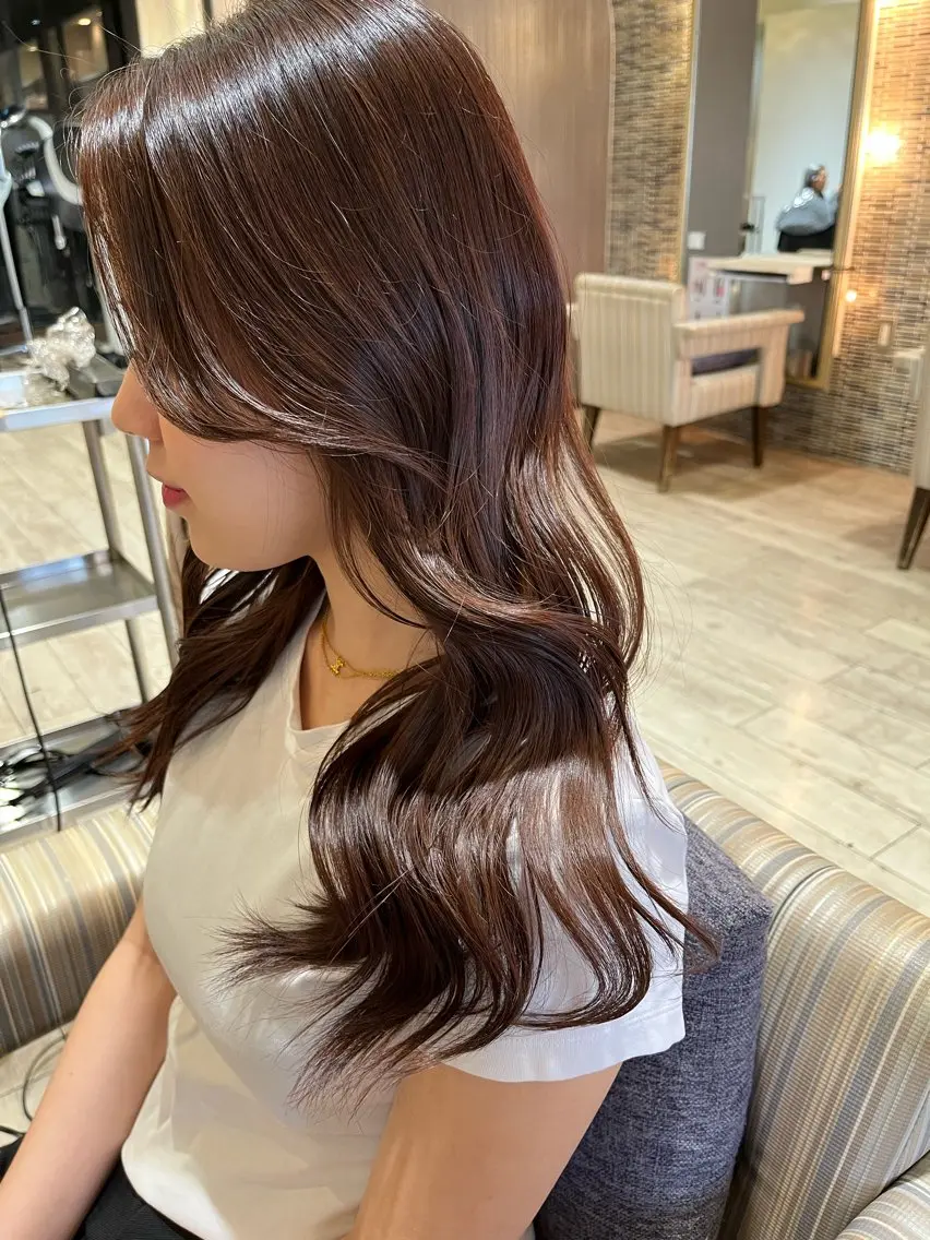 ロング ヘアカラー トリートメント あさだ しゅうたろうのヘアスタイル