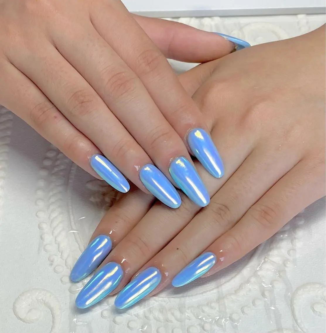ロング ネイル オーロラネイル ブルー ピンク ハンドネイル LUNE NAILのその他イメージ
