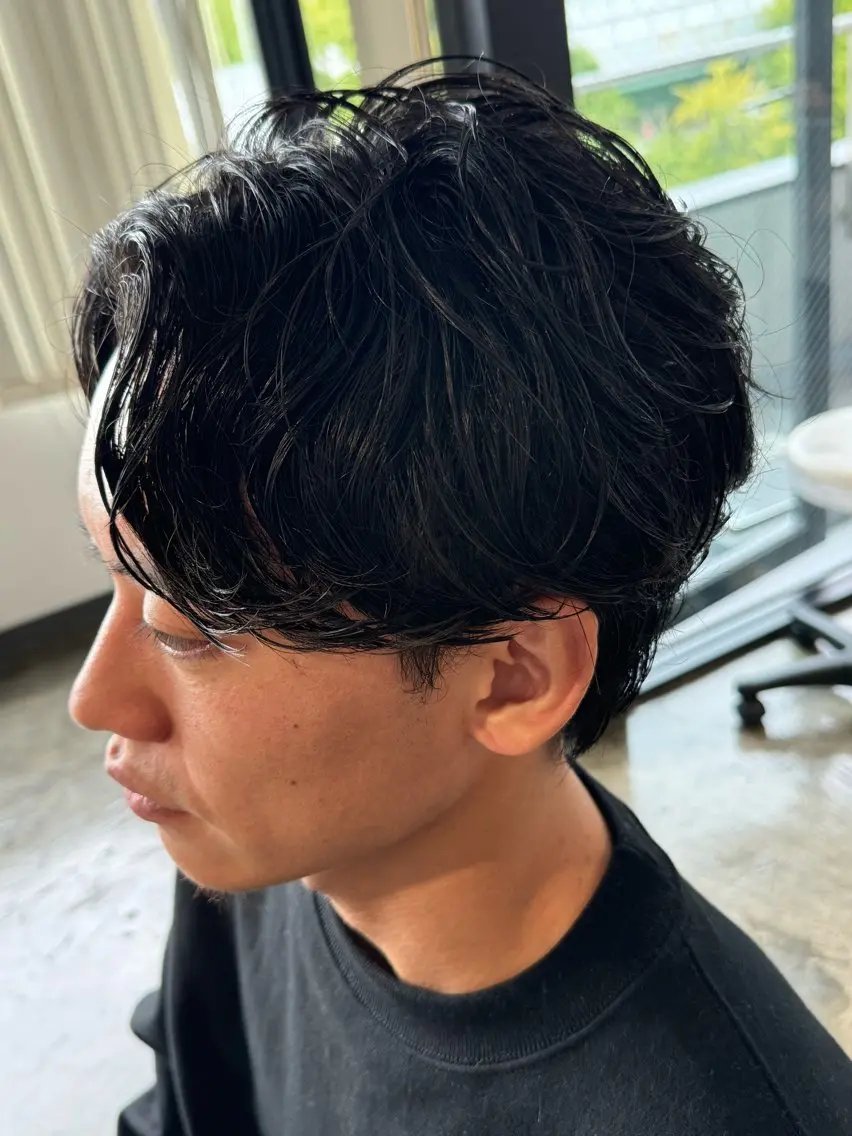 【スタイリングが超簡単に】メンズカット＋骨格矯正毛流れパーマの写真