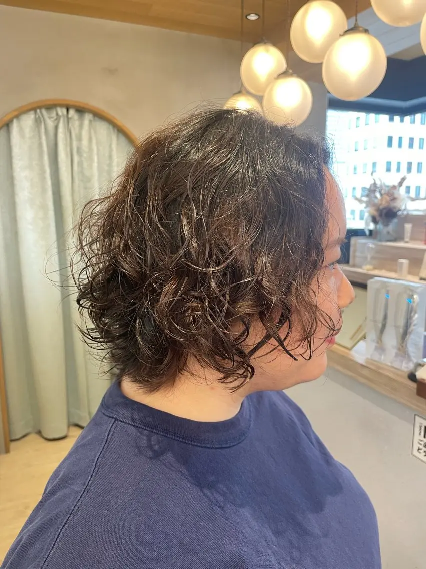 ショート パーマ カット パーマ オリーブベージュ/ボ ブ縮毛矯正たまき🧡のヘアスタイル