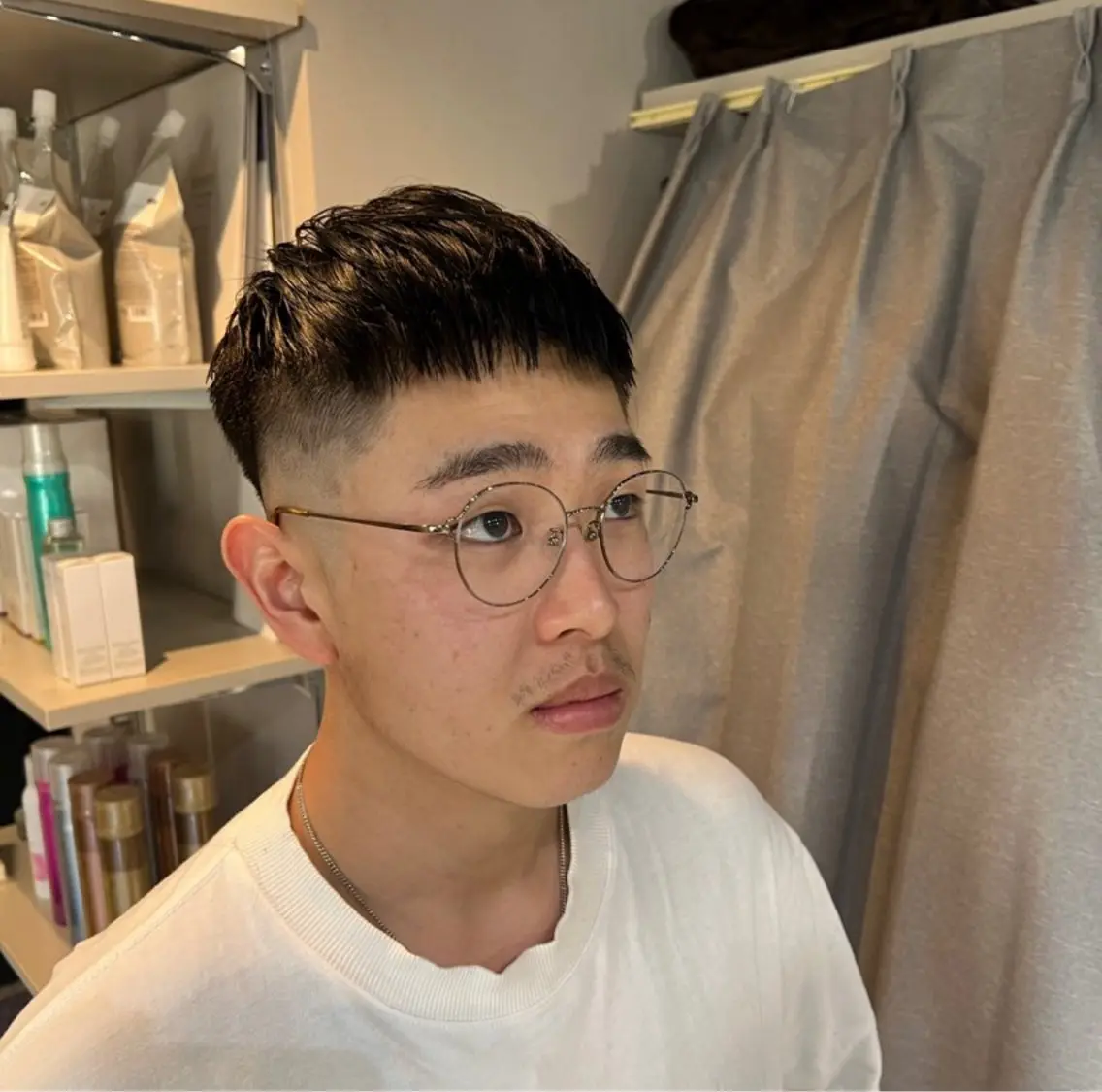 メンズ 刈り上げ カット 恵比寿韓国レイヤー× 艶透明感カラー大場のヘアスタイル