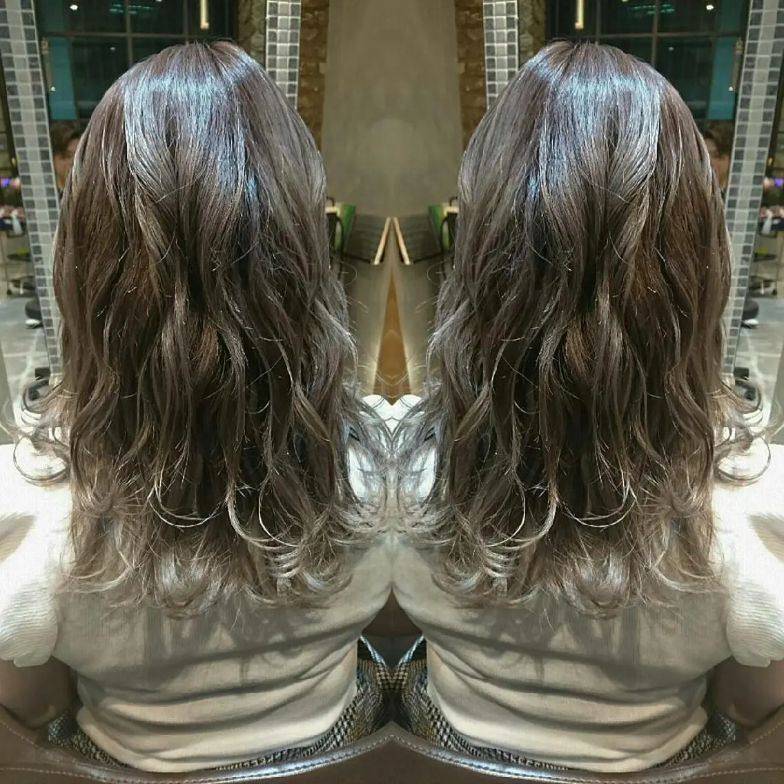 セミロング カラー ヘアアレンジ グラデーションカラー カット ヘアカラー トリートメント センター南 SEIJIのヘアスタイル