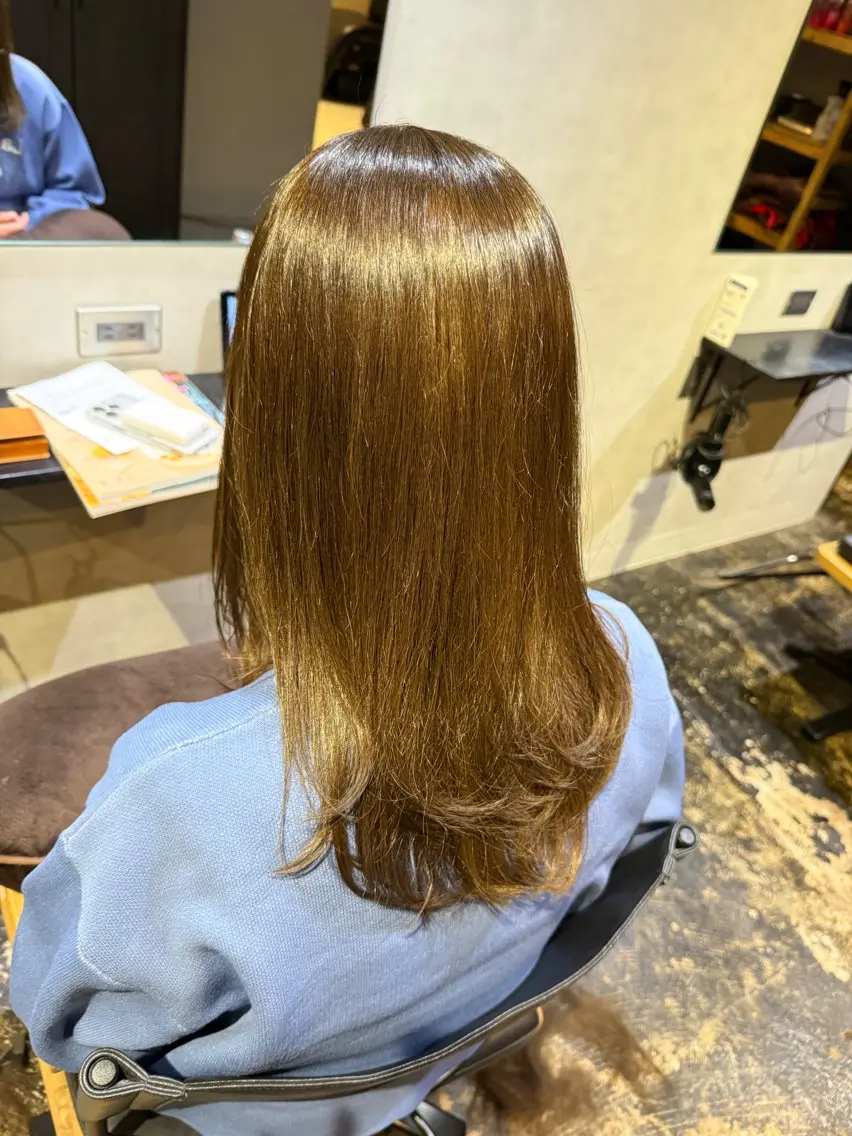 セミロング カラー ヘアカラー 透明感カラー/パーマ 🌀アオノのヘアスタイル