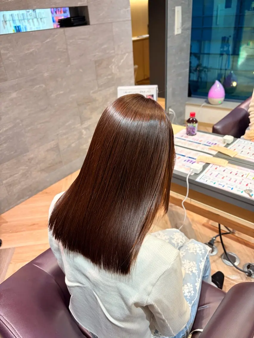 ミディアム 髪質改善 縮毛矯正 Yamada Ami🪐のヘアスタイル