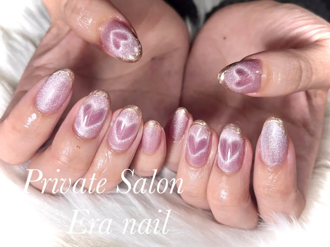 ネイル ハート マグネットネイル Era nailのネイルデザイン