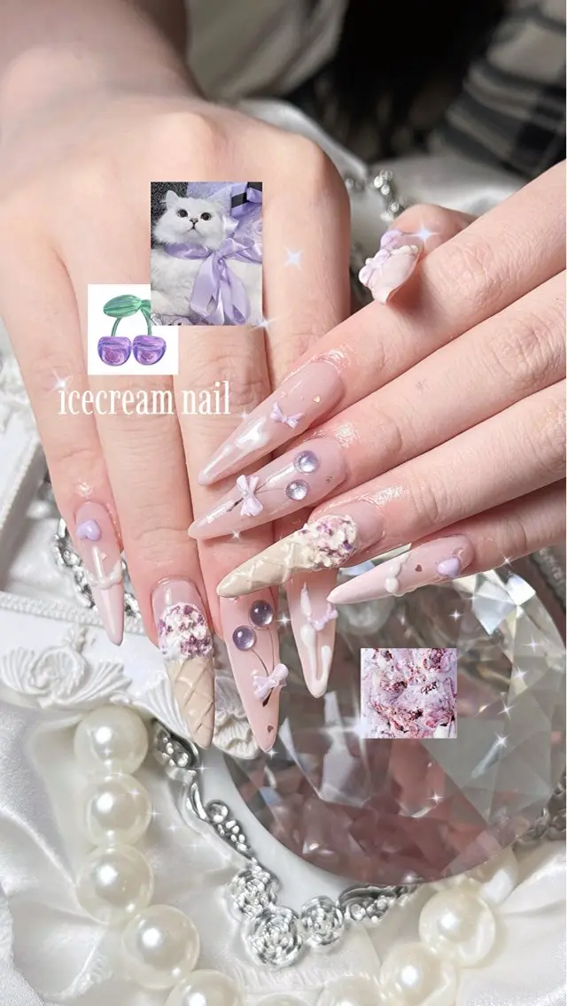 ネイル ハンドネイル ルシイ🎀新宿長さ 出しパーツ専門店のネイルデザイン