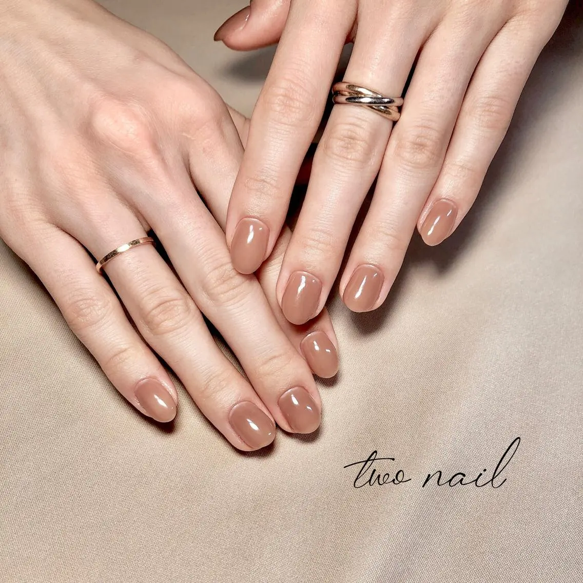 ネイル アートネイル ブラウン フットネイル ハート ニュアンスネイル ハンドネイル two nailのネイルデザイン