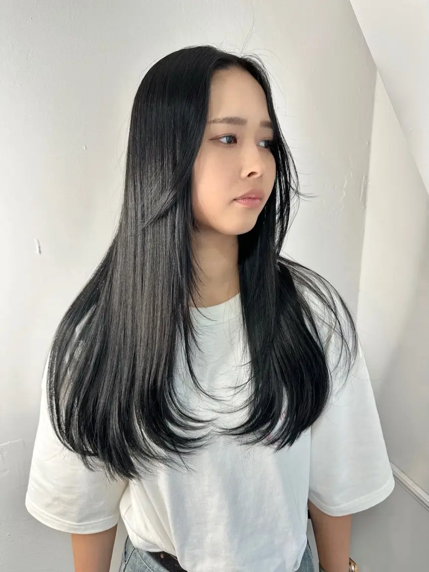 ロング カット ヘアカラー トリートメント 心斎橋 韓国レイヤ ー指名No.1renのヘアスタイル