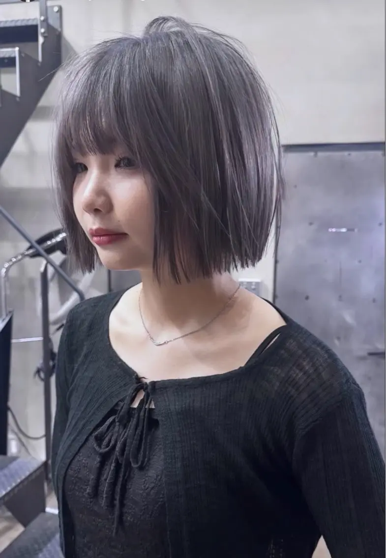 ショート カラー 透明感カラー グレージュ ボブ カット ヘアカラー OokAMI桜新町 /miiのヘアスタイル