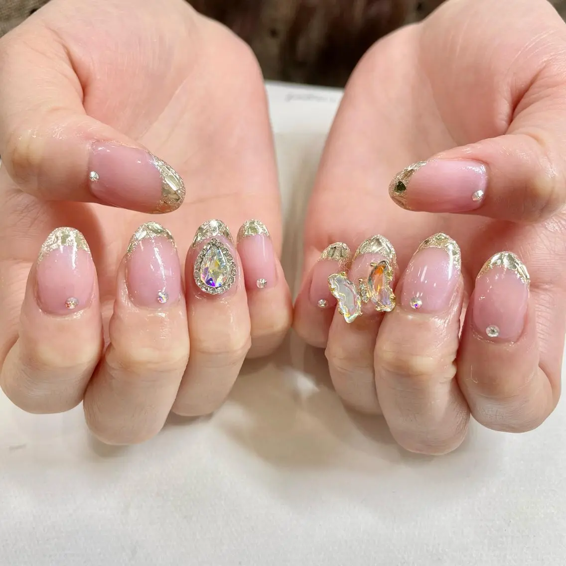 ネイル フレンチネイル ガラスフレンチ 🎀AYAKO 🎀中韓ネイルのネイルデザイン