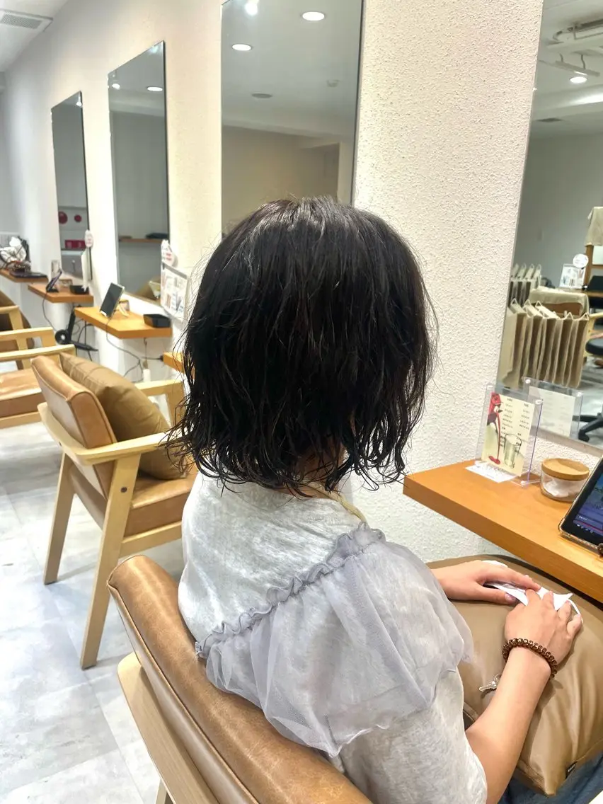 ミディアム パーマ 山本 拓未のヘアスタイル