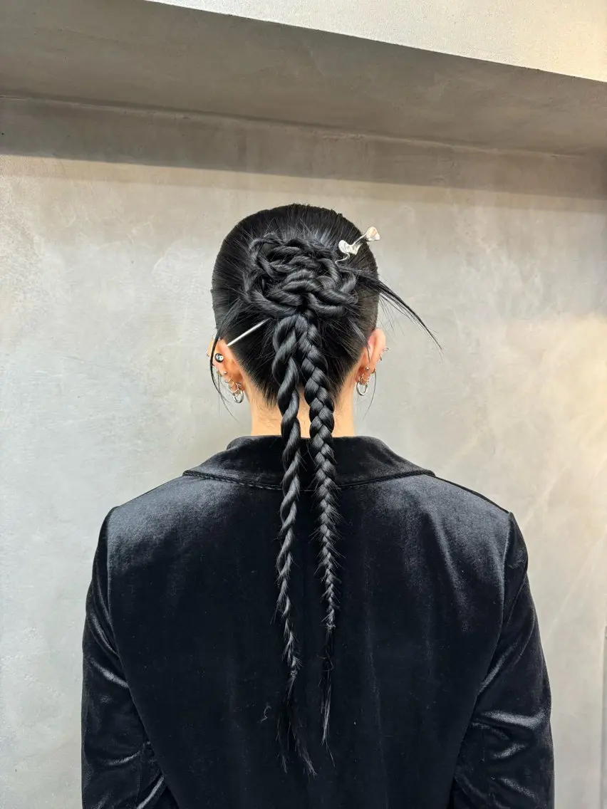 ロング ヘアアレンジ 結婚式・ブライダル ヘアセット エクステ/コーンロウ KURUMI⛓️🔥のヘアスタイル