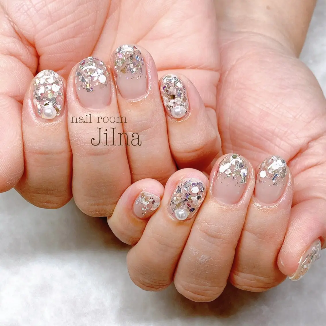 ネイル ラメ(グリッター) ラメグラデーション 春ネイル JiIna nailのネイルデザイン