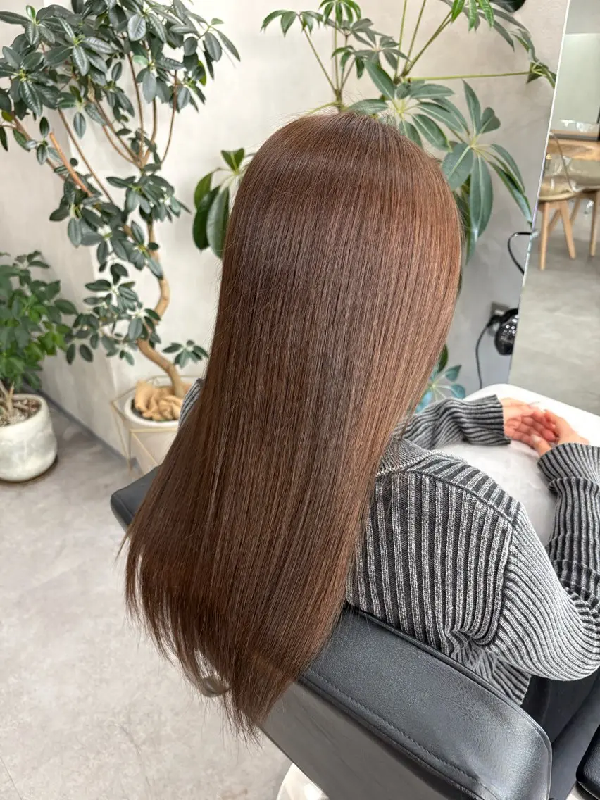 ロング パーマ ロングレイヤー レイヤーカット ロング 縮毛矯正 カット 縮毛矯正 トリートメント ショート/ボブ/ 透明感カラー🌿神永のヘアスタイル