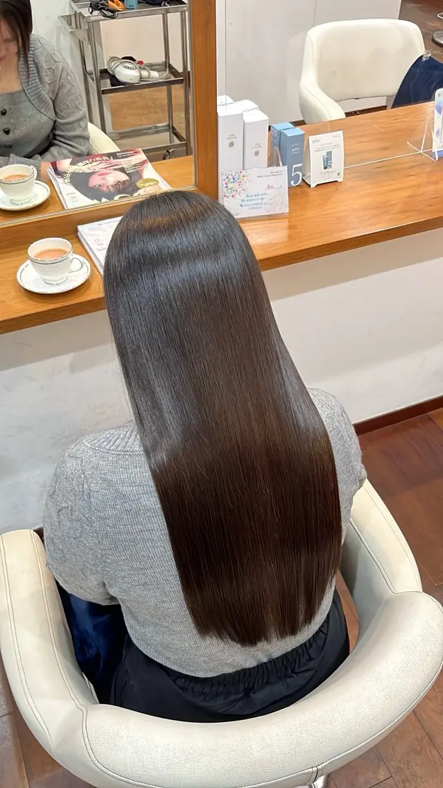 🌿【広がり・うねり解消】自然にまとまる髪質改善ストレート(縮毛矯正)＋カット＋4stepトリートメント🌿の写真