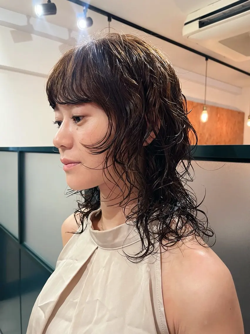 ミディアム パーマ カット パーマ 暖色/パーマ 🌼クニトウメイのヘアスタイル
