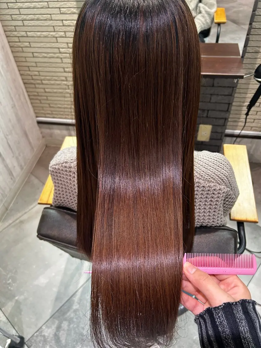 ロング 縮毛矯正 三浦 笑美のヘアスタイル