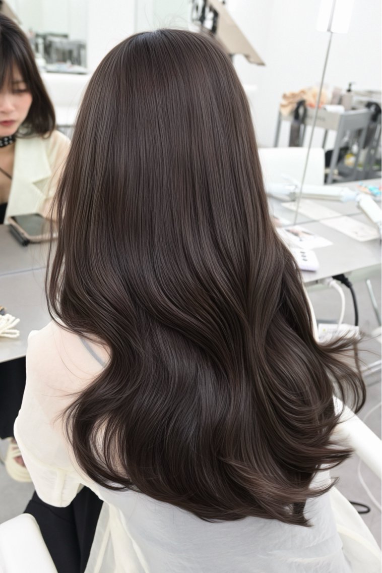 セミロング カラー 透明感カラー グレージュ カット ヘアカラー トリートメント 透明感カラー🩶 ×小顔カット難波のヘアスタイル