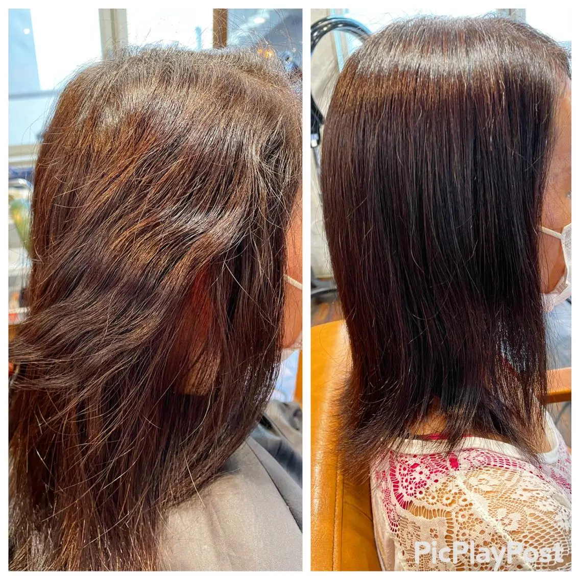 【SNSなど載せても良い方限定】カット+顔周り髪質改善ストレート+髪の病院特許髪質改善トリートメントの写真