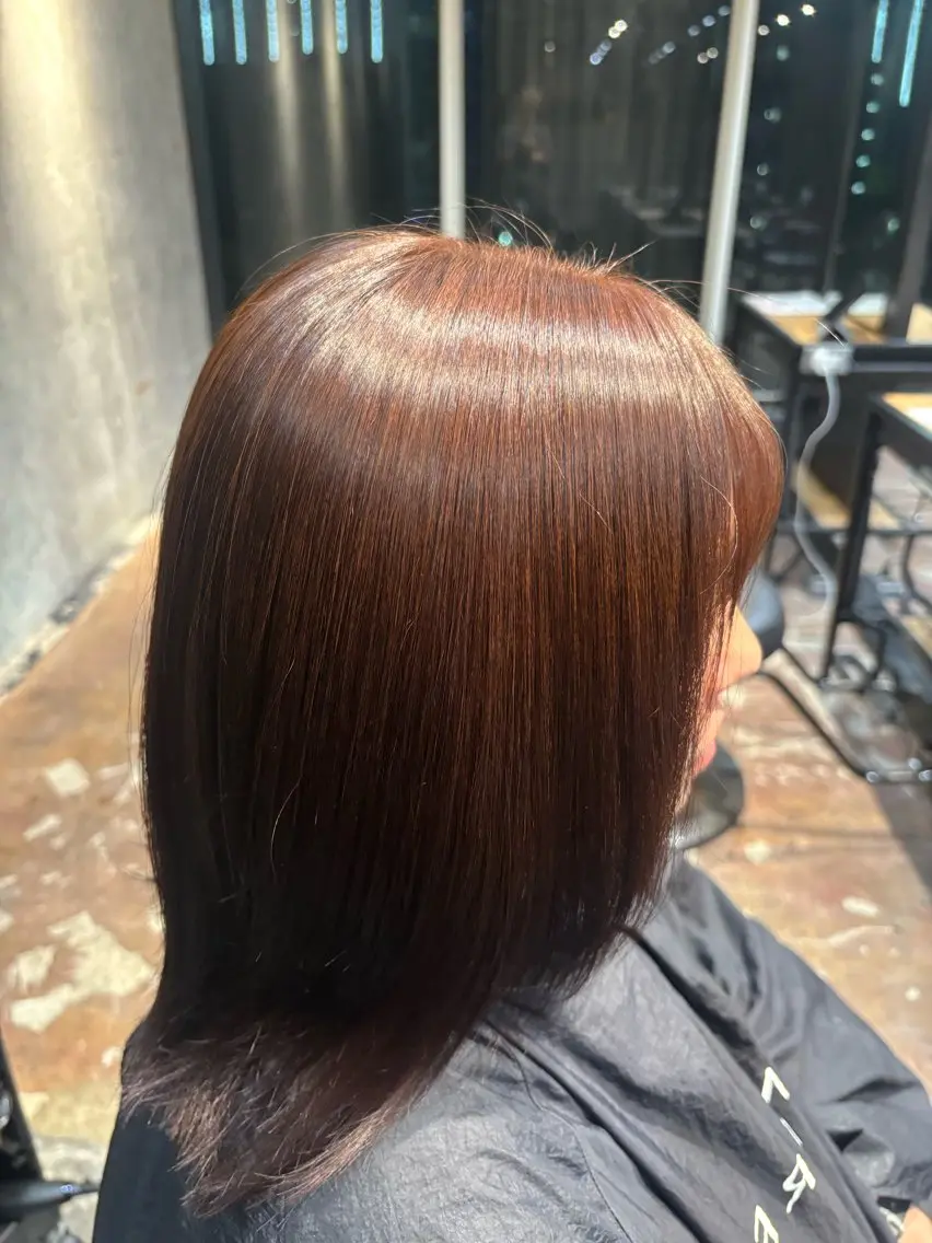 ミディアム 縮毛矯正/カラー みかみれんのヘアスタイル