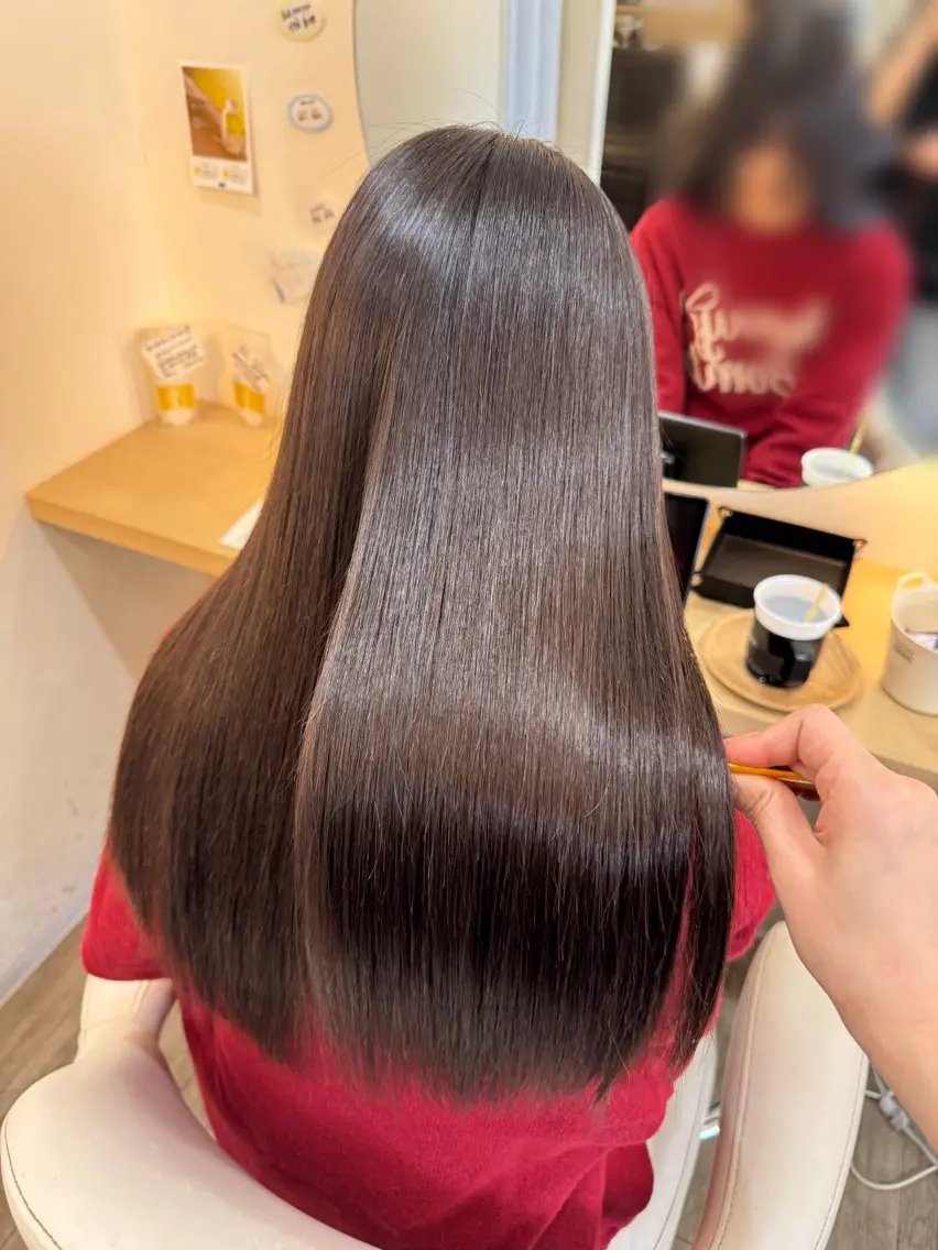 ロング 縮毛矯正 トリートメント カット 縮毛矯正 中川 真帆のヘアスタイル