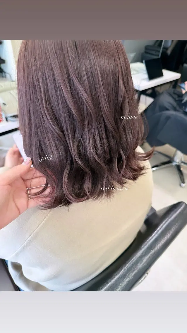 ミディアム カラー ベージュカラー ブリーチ ブリーチなしカラー ピンクカラー ピンクベージュ Miku🪄💫 フェイスレイヤーのヘアスタイル