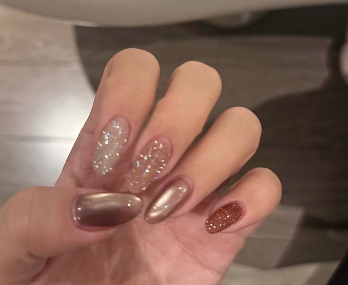 ネイル アートネイル オーロラネイル チークネイル フレンチネイル ガラスフレンチ ハンドネイル 🎀🎀YooLi Nail Salonのネイルデザイン