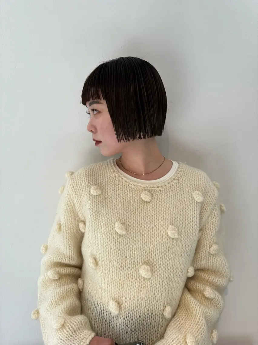ショート オン眉 ヘアカラー 竹中 彩音のヘアスタイル