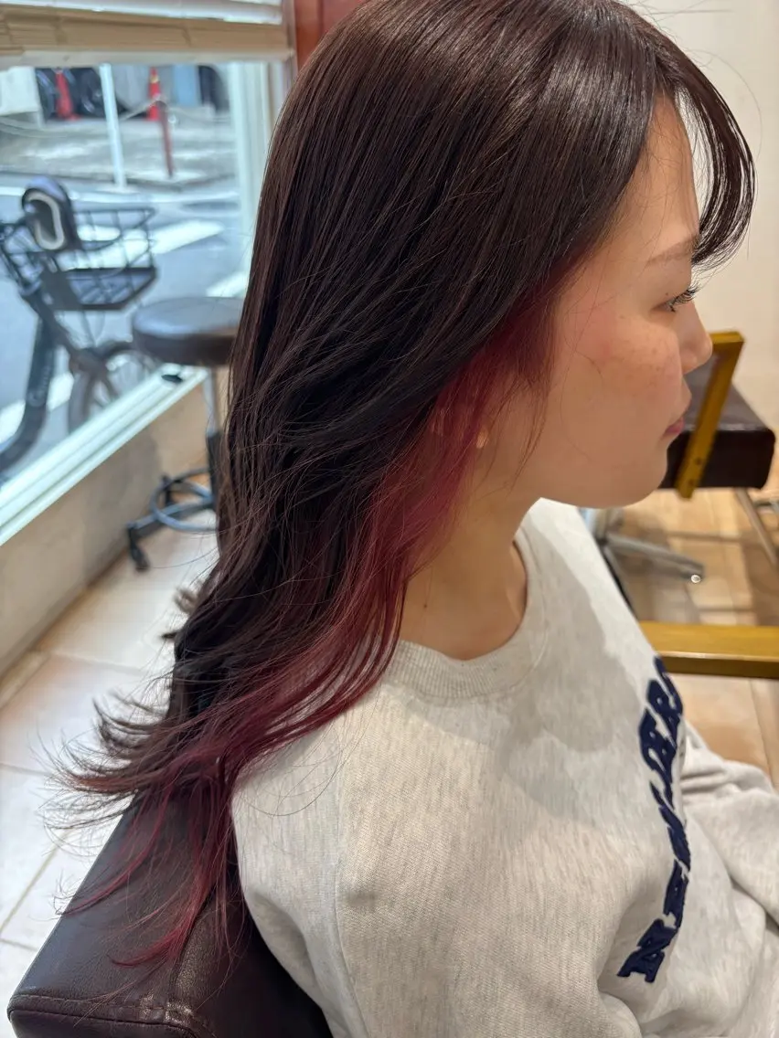 ロング カラー インナーカラー ピンクカラー ヘアカラー 🌈透明感カラー🌈 🌟吉田祐介🌟のヘアスタイル