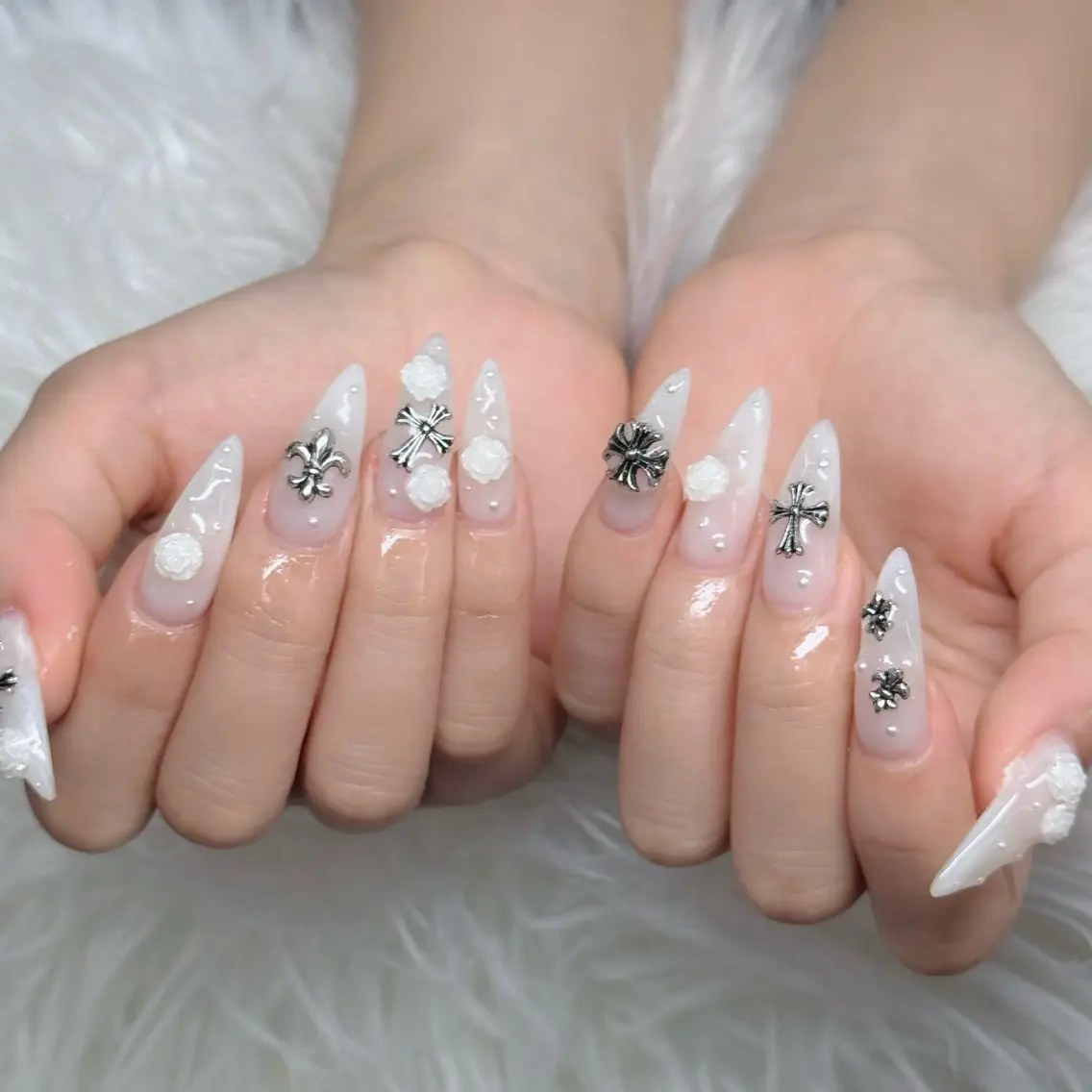 ネイル フットネイル フレンチネイル グラデーション 韓国ネイル ロングネイル Hani Nail Salonのネイルデザイン
