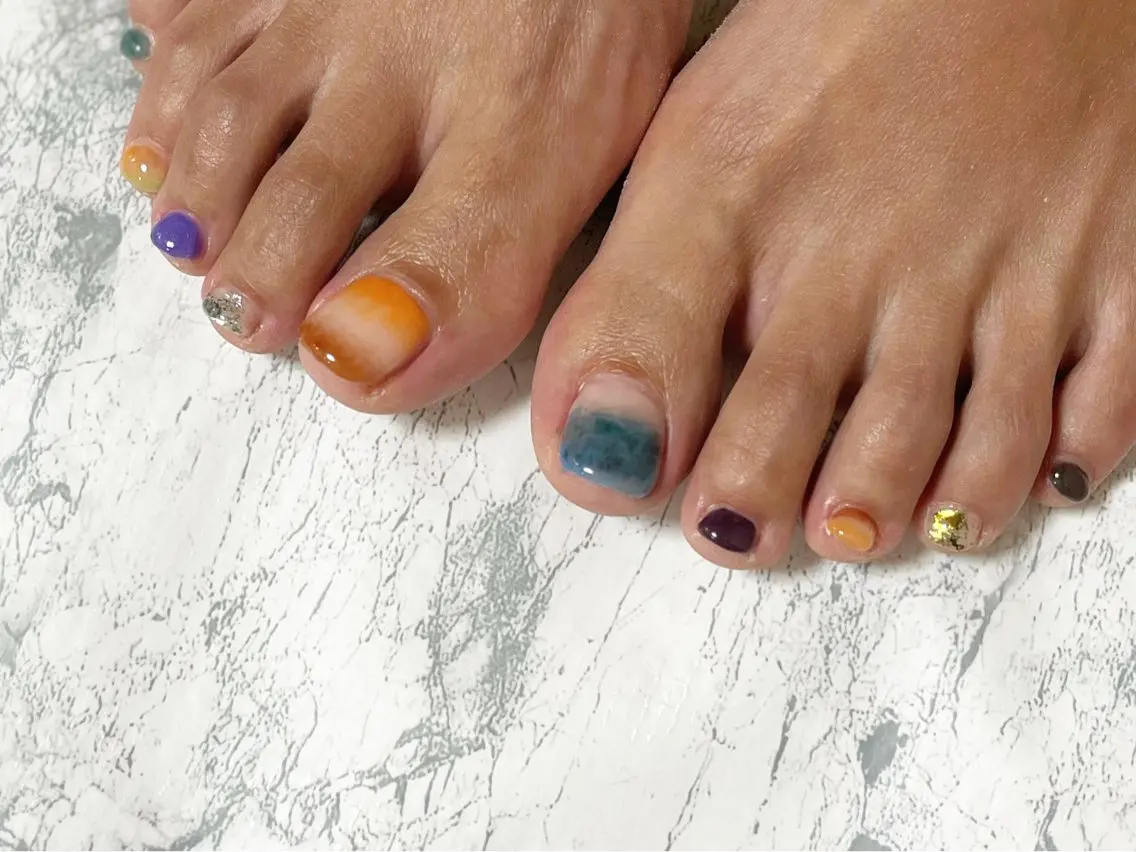 ネイル フットネイル ニュアンスネイル シンプルネイル 春ネイル 夏ネイル nail fufla ♡yamane♡のネイルデザイン