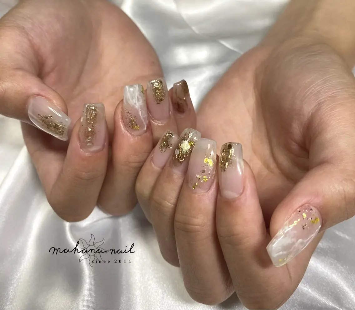 ネイル 長さ出し 持ち込み mahana nailのネイルデザイン