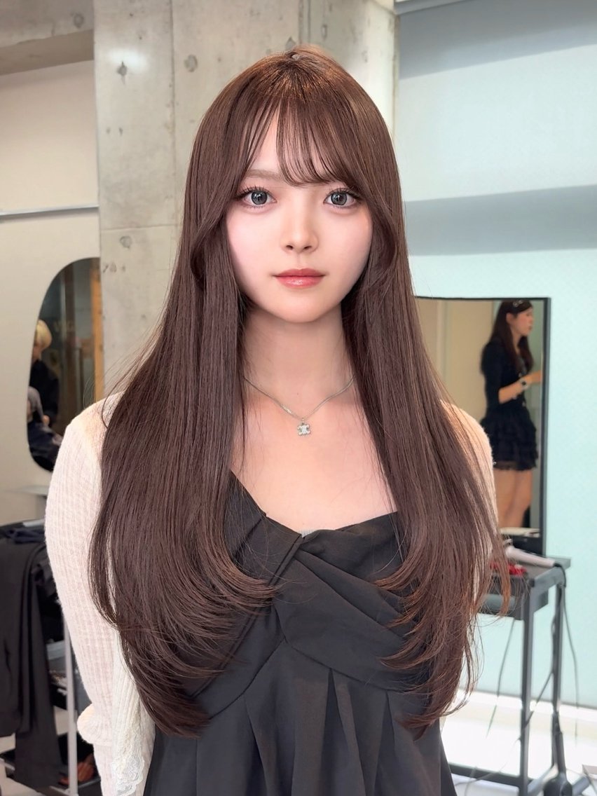 ロング カラー ブリーチ ブラウンカラー 透明感カラー マロンブラウン ブリーチなしカラー ヘアカラー 艶感カラー 🩵レイヤー/紫音のヘアスタイル