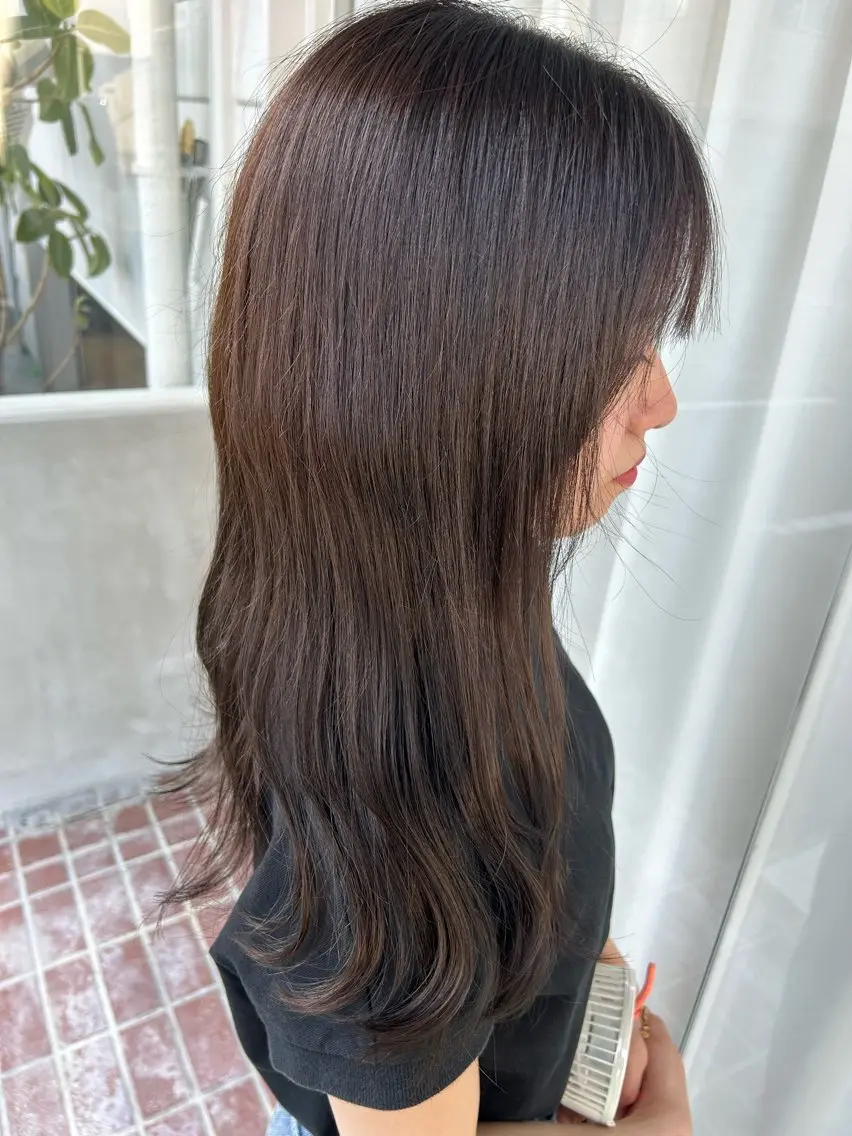カラー ヘアカラー トリートメント 園田 朱理のヘアスタイル
