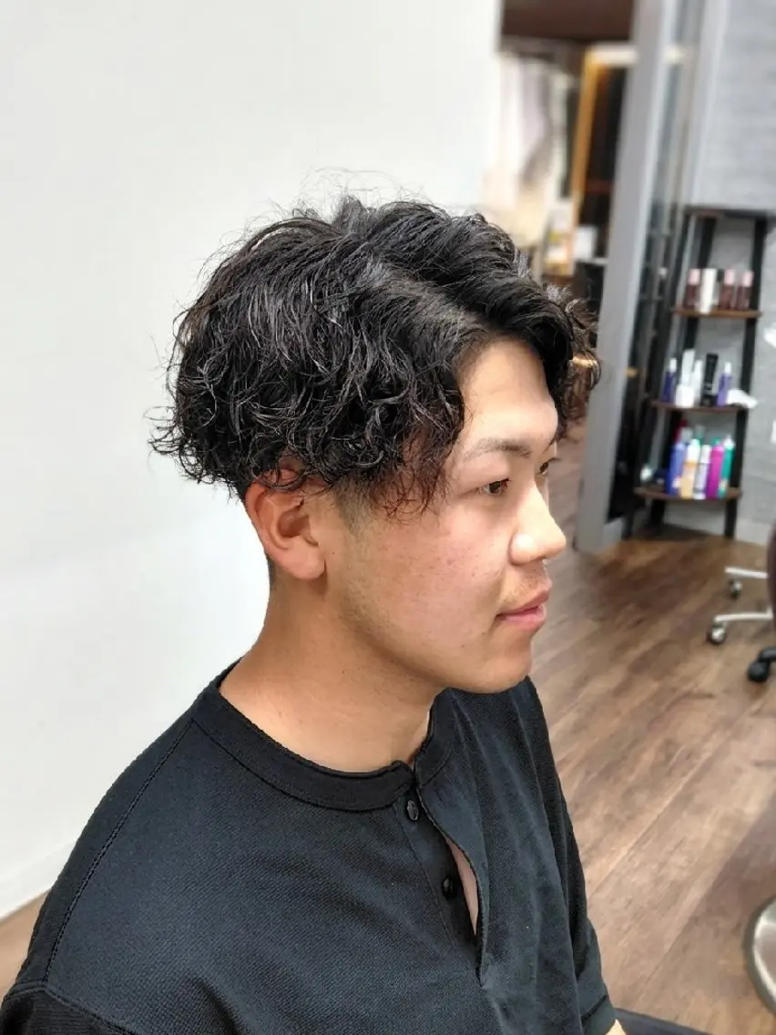 ショート メンズ パーマ メンズパーマ ツイストスパイラルパーマ ツーブロック スパイラルパーマ カット パーマ メンズ特化💈/ 長谷川翼のヘアスタイル