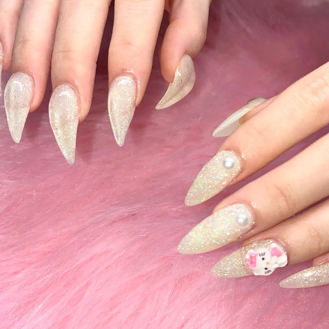 ネイル 長さ出し ハンドネイル Nail ヌシん家 AKANEのネイルデザイン