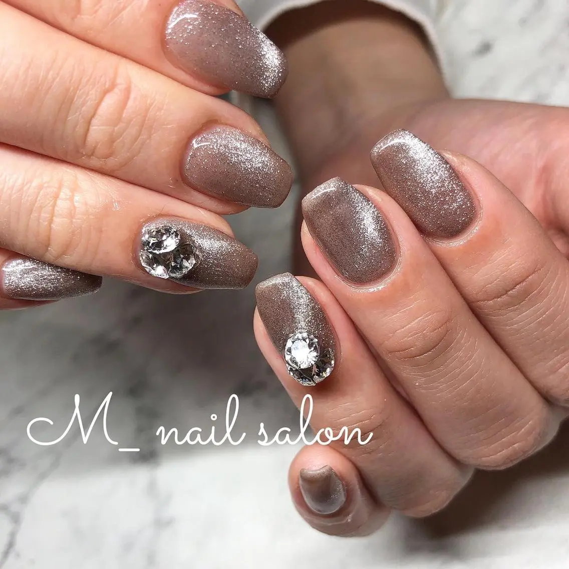 ネイル ジェルネイル マグネットネイル ワンカラーネイル M_ nail salonのネイルデザイン
