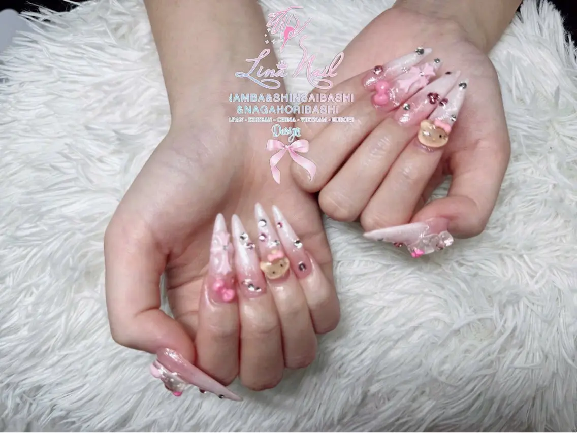 ロング ハンドネイル Linanail Nambaのマツエク・マツパデザイン