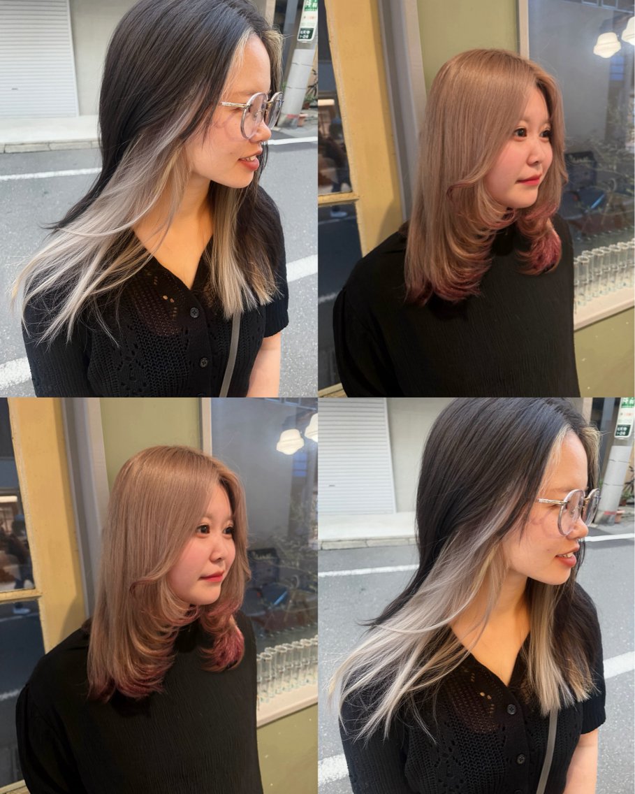セミロング カラー デザインカラー ヘアカラー トリートメント KURIAハイトーン /ピンクカラー/ボブのヘアスタイル