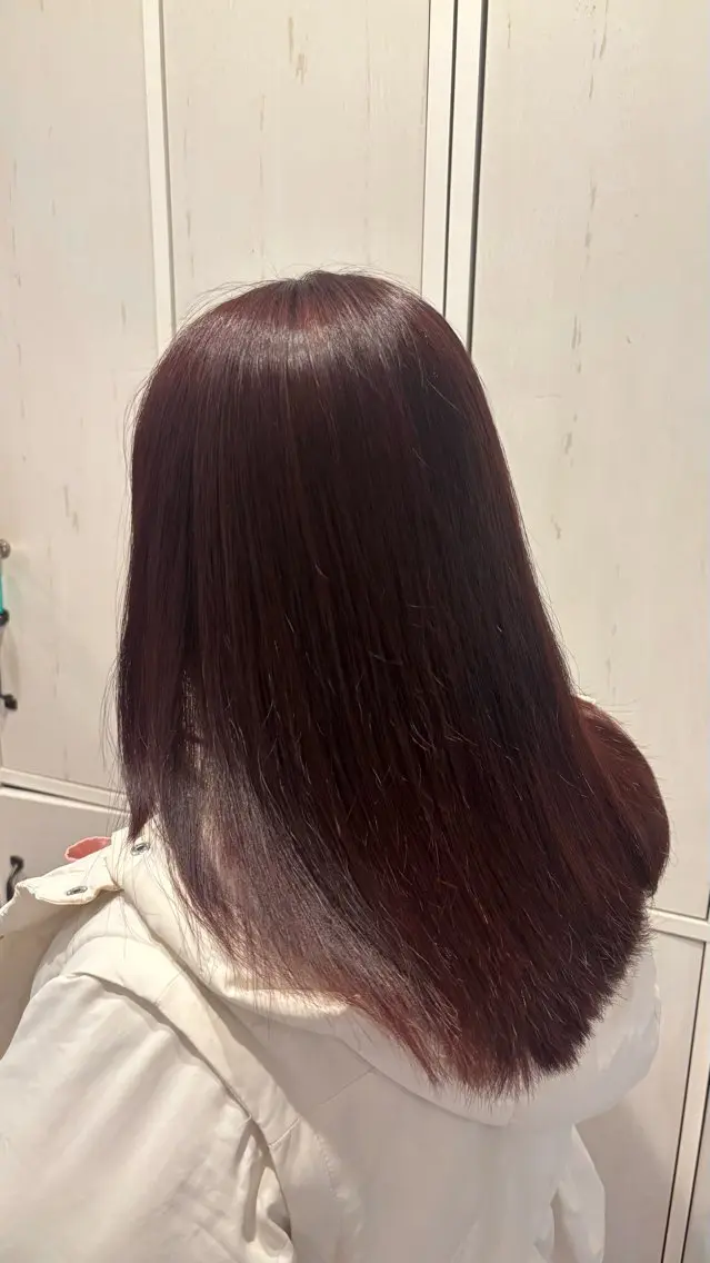 ミディアム カラー レッドカラー ヘアカラー ELLE&SALLY Tamoriのヘアスタイル