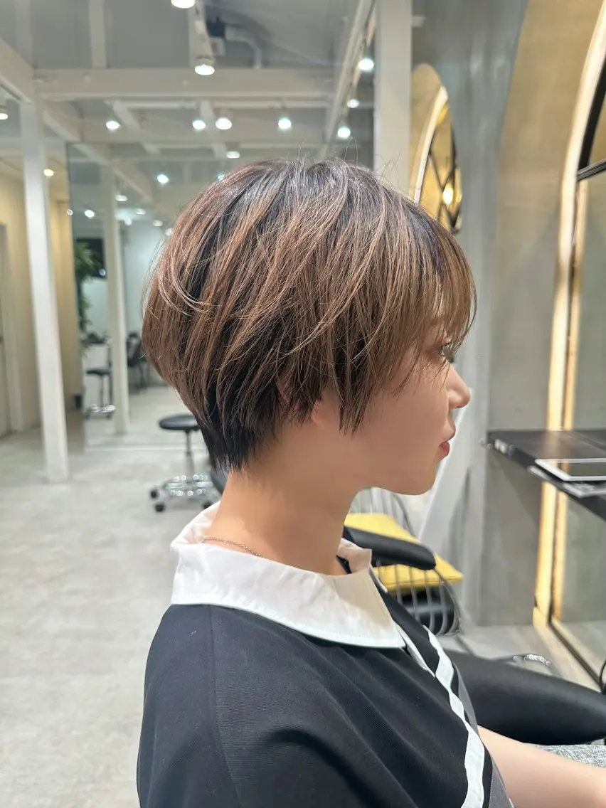 ショート ショートヘア 小顔カット カット ヘアカラー トリートメント ヘッドスパ 縮毛矯正/レイヤー taiga🐯のヘアスタイル