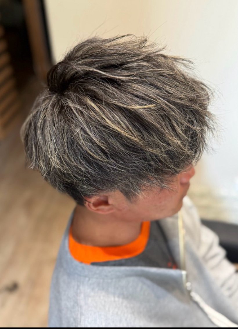 ショート カラー メンズ メンズハイライト ハイライトカラー ハイライト カット ヘアカラー 大久保 隆蔵のヘアスタイル