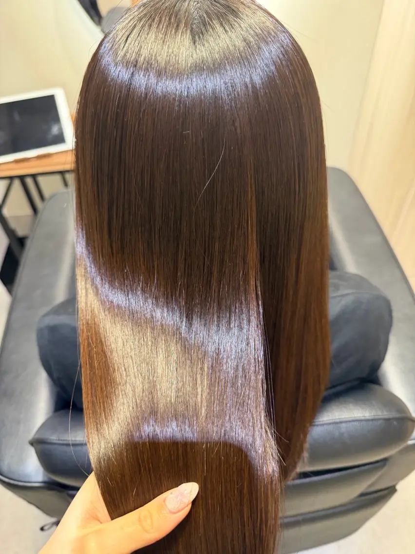 ロング カット 縮毛矯正 トリートメント 博多美容室NAVY 橋本心縮毛矯正のヘアスタイル