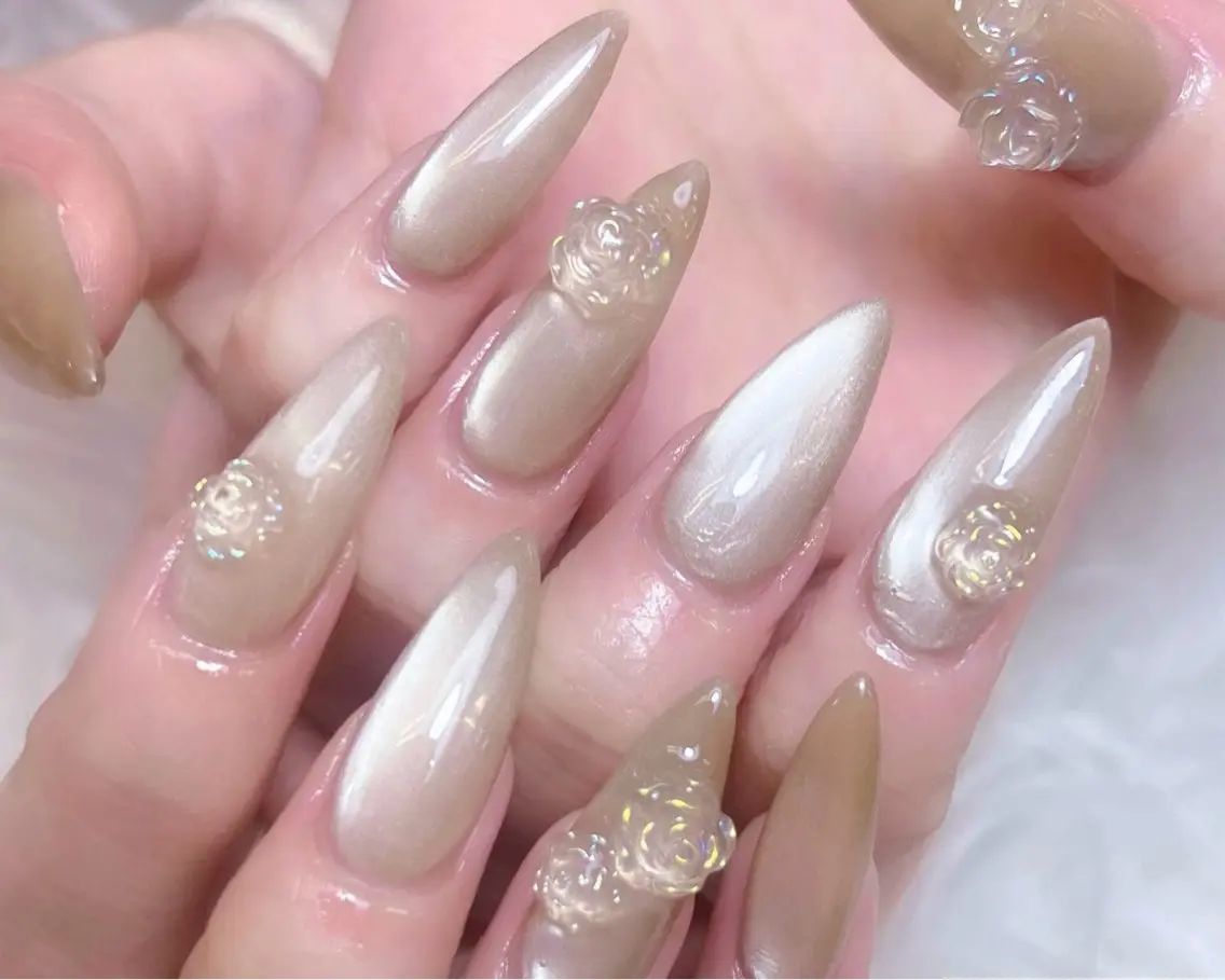 ネイル チークネイル 長さ出し フットネイル 韓国ネイル マグネットネイル ハンドネイル ハンドケア AN NAIL _HOAのネイルデザイン