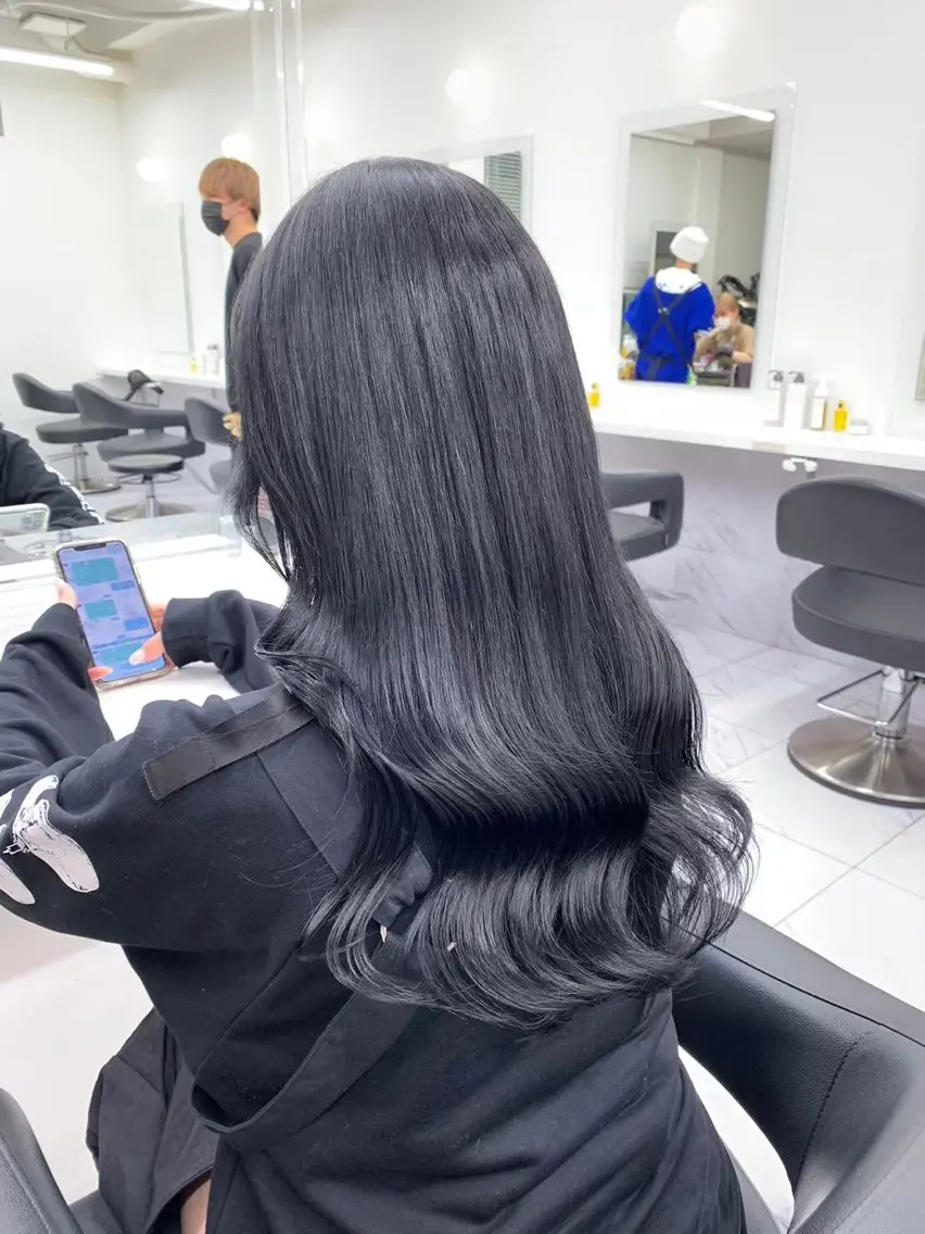 セミロング カラー パーマ ヘアアレンジ メンズ 韓国系🇰🇷🩶 艶暗髪/MEIのヘアスタイル