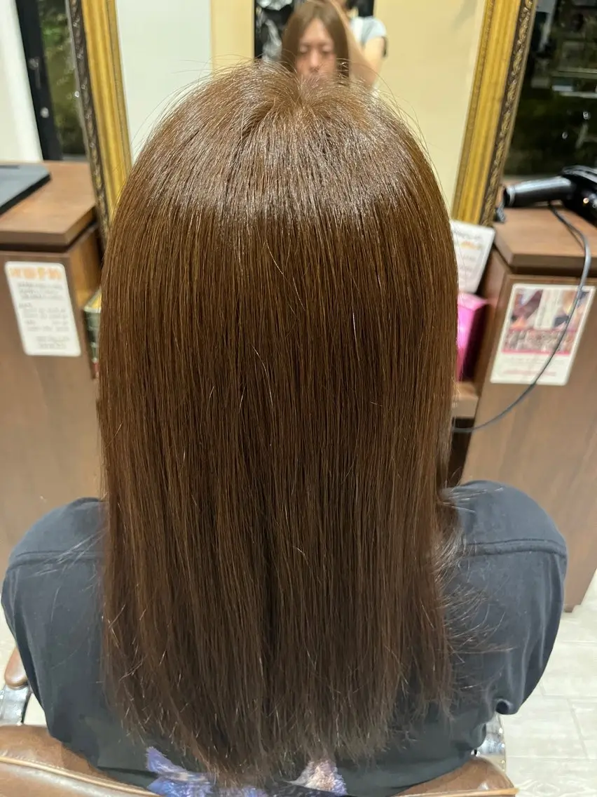 ワンカラー🫧+Aujuaトリートメント✨🎀+カット💇♀️の写真