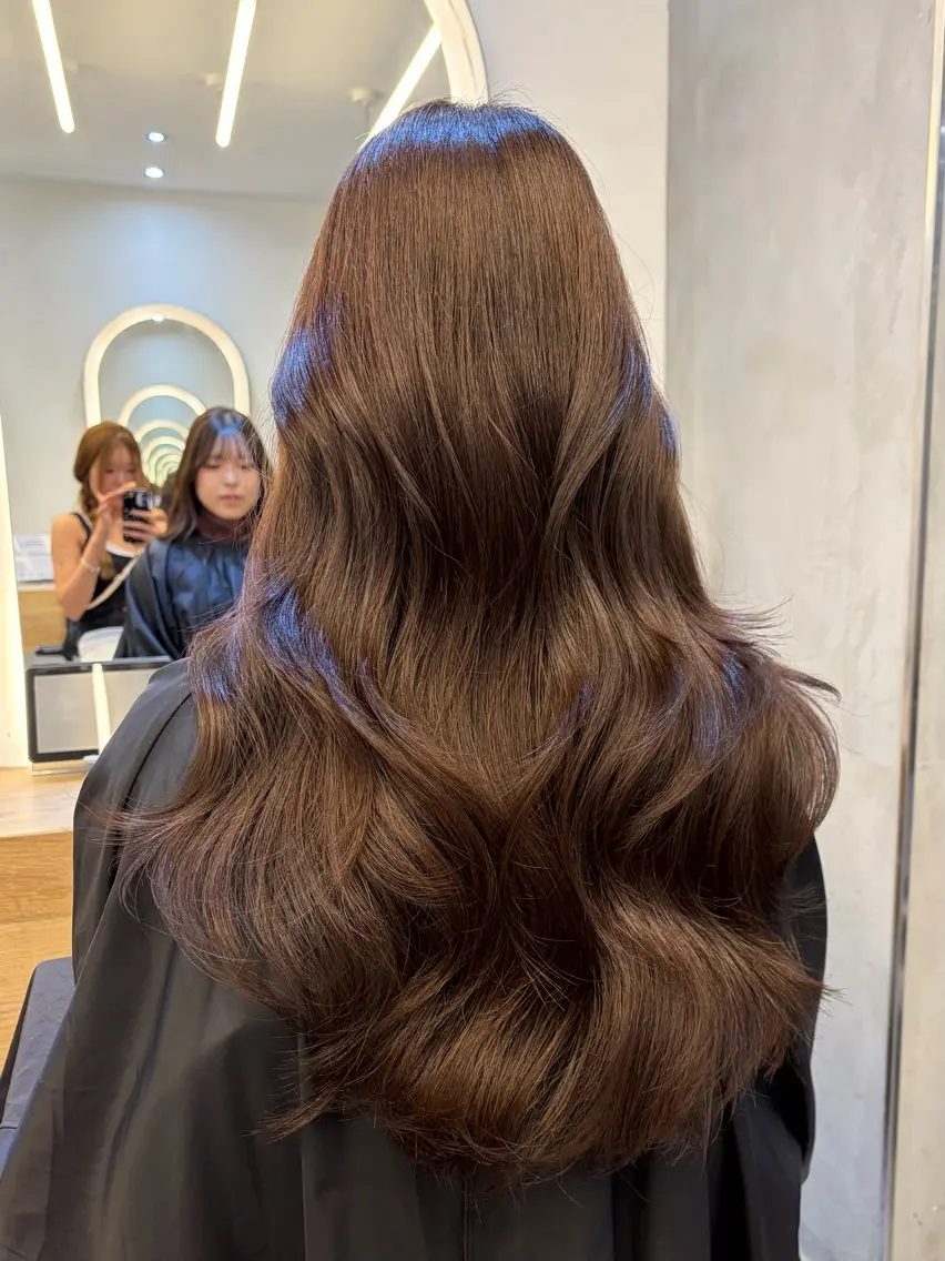 ロング カラー ヘアカラー トリートメント 韓国🇰🇷透明感 ERIのヘアスタイル