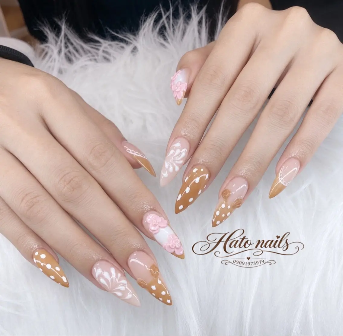 ロング 韓国風ヘア ロング Hato Nailsのネイルデザイン